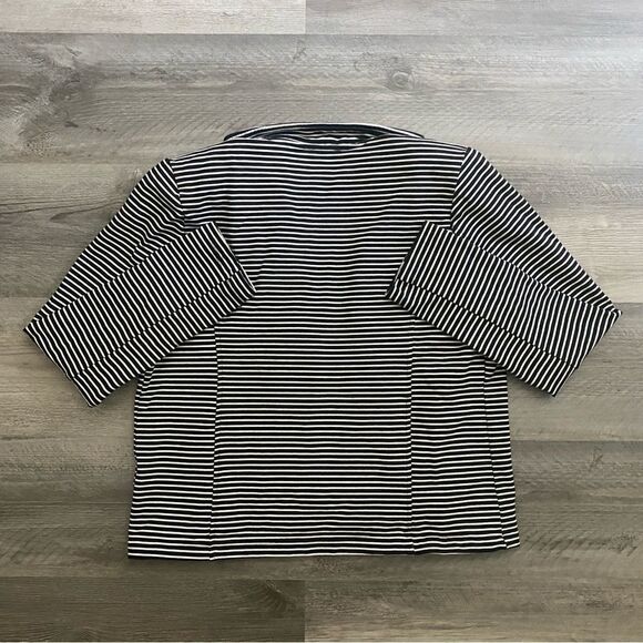 Tommy Hilfiger Stripe Puff Sleeve Jacket Large With Pockets Navy - Picture 11 of 13